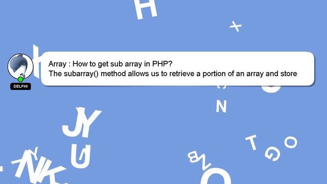 Array : How to get sub array in PHP? смотреть онлайн