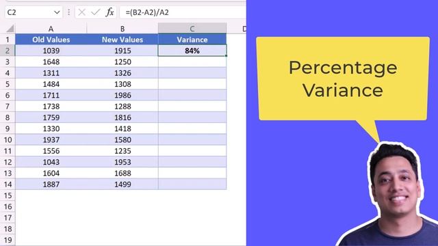 Percentage Variance / Excel Formula смотреть онлайн
