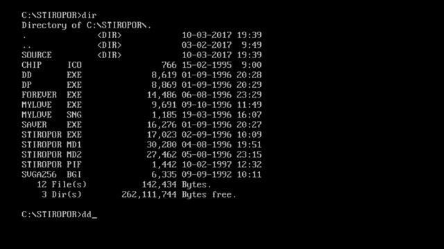 DD (customized DIR command for DOS) смотреть онлайн