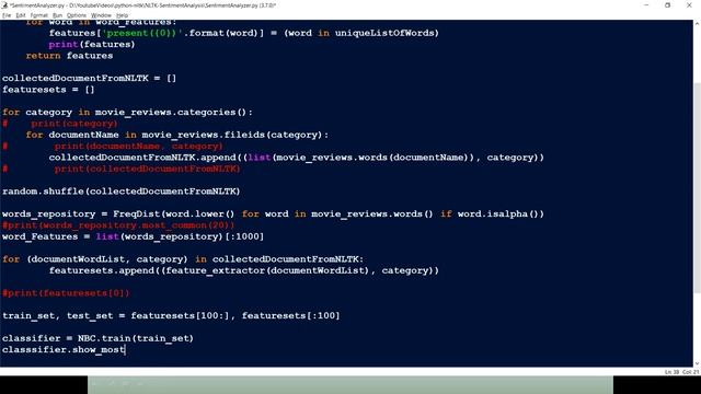 Sentiment Analyzer (Document Analyzer) with NLTK - Part3 смотреть онлайн