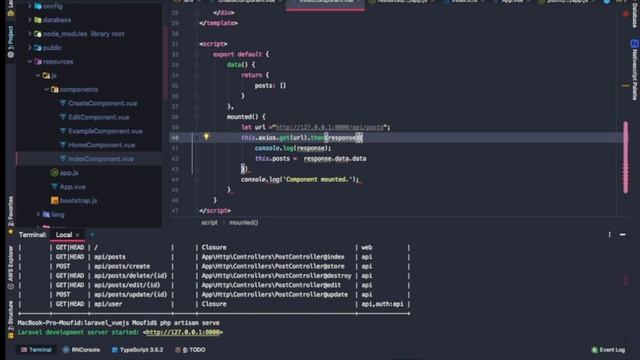 Réalisation de CRUD avec Laravel +VueJs:Implémentation et Utilisation de Axios (2/2) смотреть онлайн