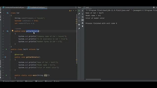 Overriding interview questions in java | Method overriding program in java in hindi смотреть онлайн