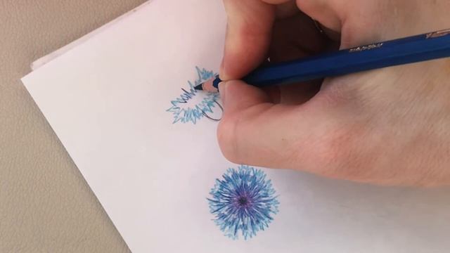 Васильки / Рисуем сразу цветными карандашами / Рисунок к 8 марта смотреть онлайн