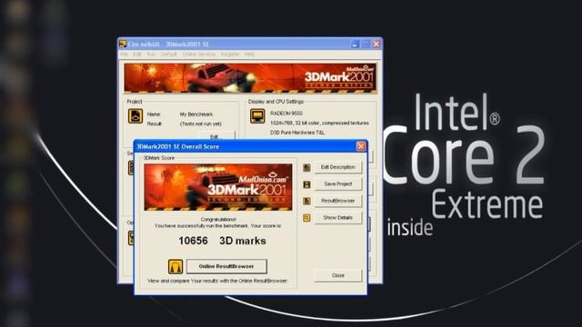 3dmark00-03 results - Core 2 Extreme X6800 / Ati 9550 256MB AGP смотреть онлайн