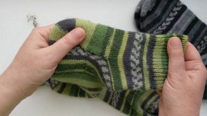 Ещё одни носки из Alize Superwash. Отзыв о пряже после испытаний в реальных условиях