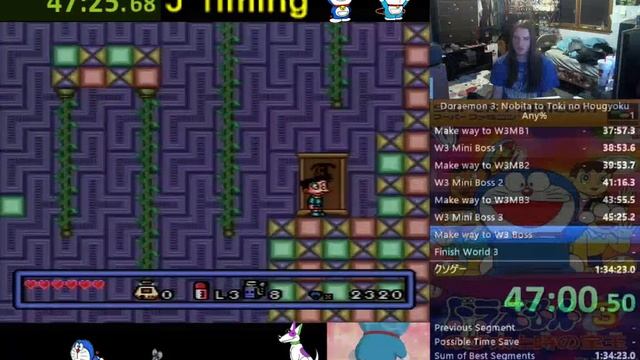 Doraemon 3: Nobita to Toki no Hougyoku (SNES-J) Any% Speedrun in 1:25:58 NA / 1:35:05 J (Old PB) смотреть онлайн