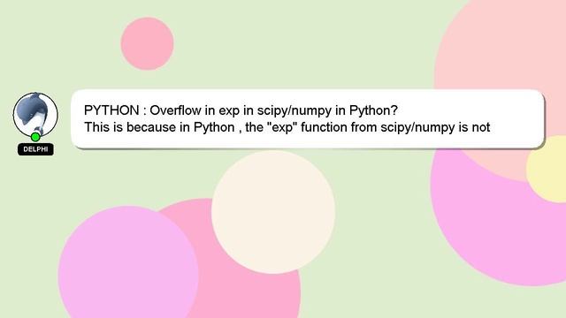 PYTHON : Overflow in exp in scipy/numpy in Python? смотреть онлайн