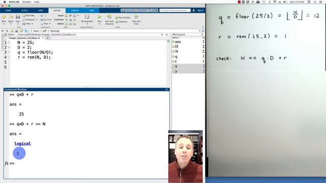 How does the floor function relate to integer division? смотреть онлайн