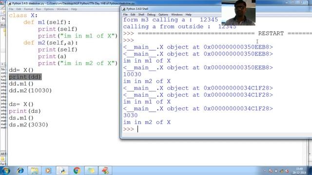 191 Python Practical Proof self is current class instance Python Programming Tutorial for beginner смотреть онлайн