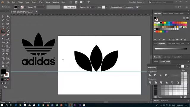 How to learning Adobe illustrator cc logo Adidas смотреть онлайн