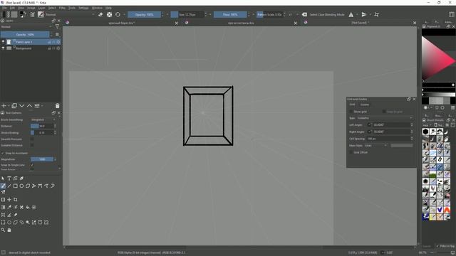 Перспектива, изометрия в Krita - Assistant tool смотреть онлайн