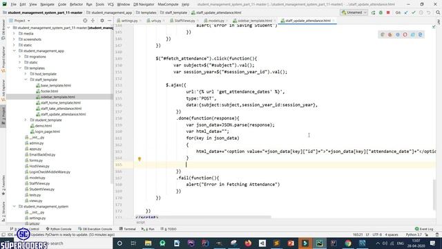 Python Django Student Management System Part 12 | View and Update Attendance in Staff смотреть онлайн