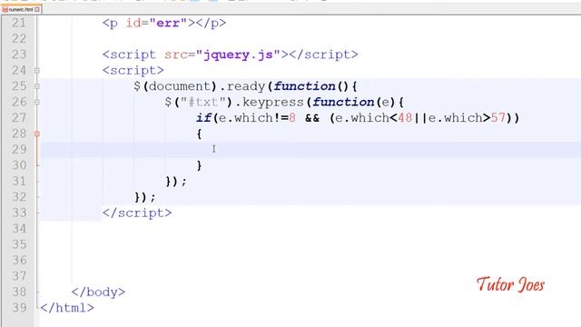 Type Numeric Values in Text box Using jQuery in Tamil смотреть онлайн