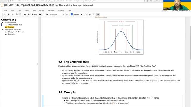 #7 Empirical rule and Chebyshev's theorem | Empirical rule | Learn Python Online with Pankaj Soni смотреть онлайн