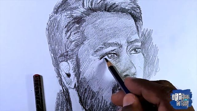 how to shading portrait | face shading | easy and fast sketch | art class for easy смотреть онлайн