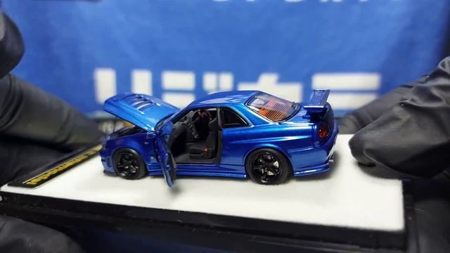 PGM x One Model 1/64 Nissan R34 Z-Tune Metallic Blue With Engine смотреть онлайн