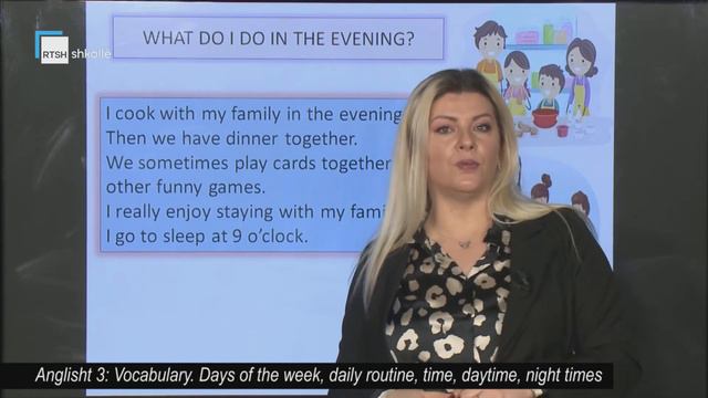 Anglisht 3 - Vocabulary: Days of the week, daily routine, time, daytime, night times смотреть онлайн