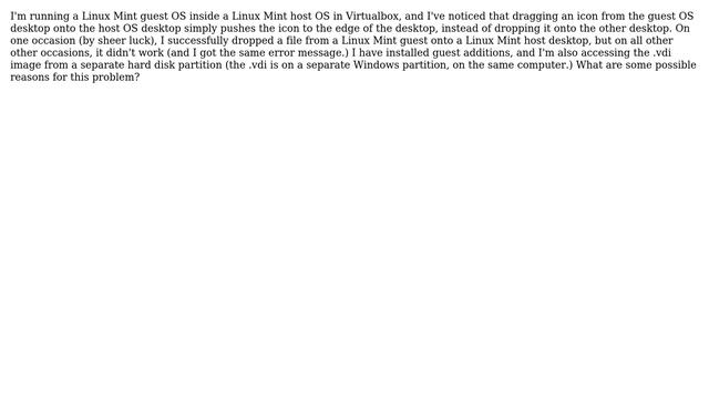 Drag and drop isn't working in Virtualbox, despite being enabled смотреть онлайн