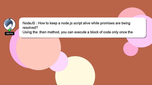 NodeJS : How to keep a node.js script alive while promises are being resolved? смотреть онлайн