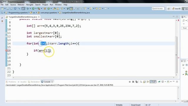#11 : How to find largest and smallest element in array | Java programming | Selenium interview смотреть онлайн