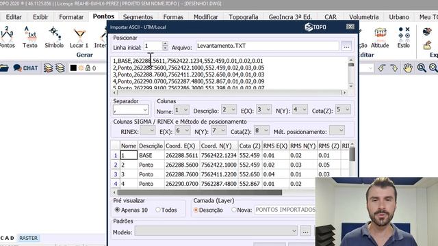 Métrica TOPO: IMPORTANDO ARQUIVO ASC (txt) do LEVANTAMENTO - Vídeo Aula смотреть онлайн