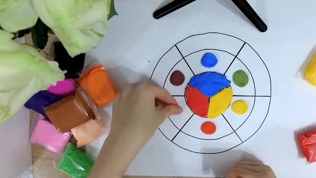 Цветовой круг, как научиться делать разные цвета из воздушного пластилина. смотреть онлайн