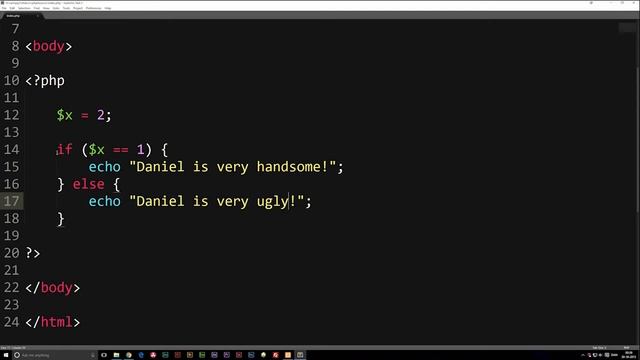 13 If, else, elseif - PHP Beginners tutorial смотреть онлайн