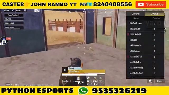 BGMI TOURNAMENT LIVE ! T1/T2/T3 PLAYERS ! ORG. BY?PYTHON ESPORTS ! CASTER?JOHN RAMBO YT смотреть онлайн