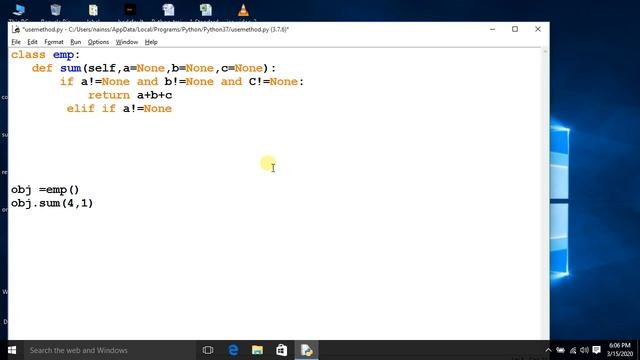 Python Tutorial in Hindi | Method Overloading in Python | Manish Nain смотреть онлайн