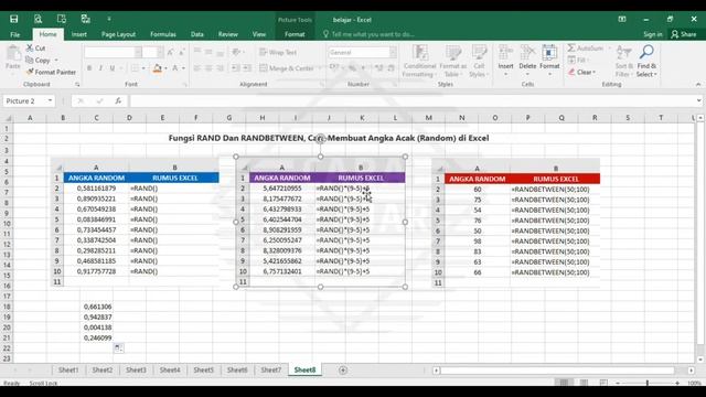 Cara membuat angka acak random pada excel Dengan rumus Rand dan randbetween CARA BELAJAR #031 смотреть онлайн