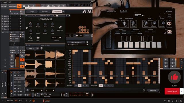 DUB Techno JAM with Toraiz AS-1 Stepic Guitar Rig & Atlas in Bitwig Studio смотреть онлайн