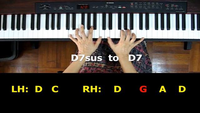 Piano Chords: D7 sus Chord moving to D7 Sounds смотреть онлайн