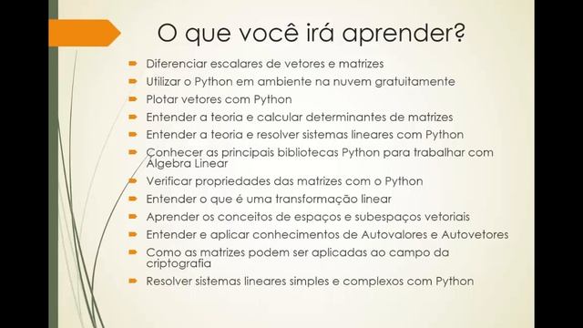 Curso: Álgebra Linear com Python смотреть онлайн