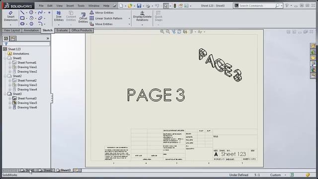 SolidWorks Tutorial: Managing Drawing Sheets смотреть онлайн