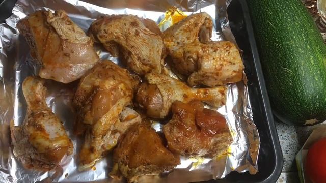 Курица в маринаде с овощами///Chicken in a marinade with vegetables