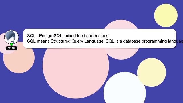 SQL : PostgreSQL, mixed food and recipes смотреть онлайн
