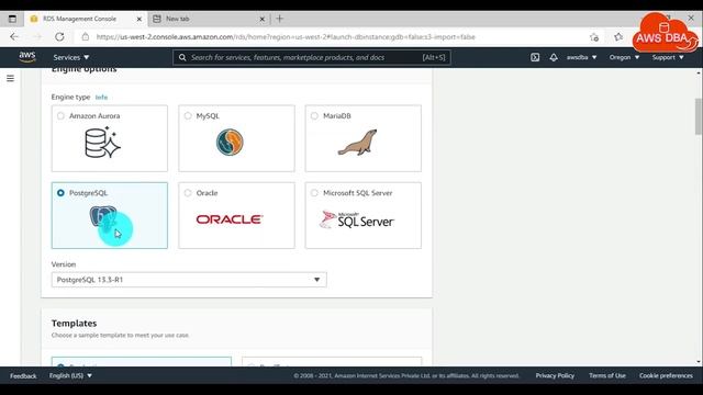 01 Creating a PostgreSQL DB instance with easy create using amazon rds console смотреть онлайн