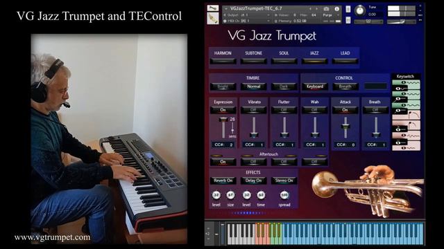 TEControl Breath controller and VG Jazz Trumpet sample library for NI Kontakt. VST plugin. смотреть онлайн