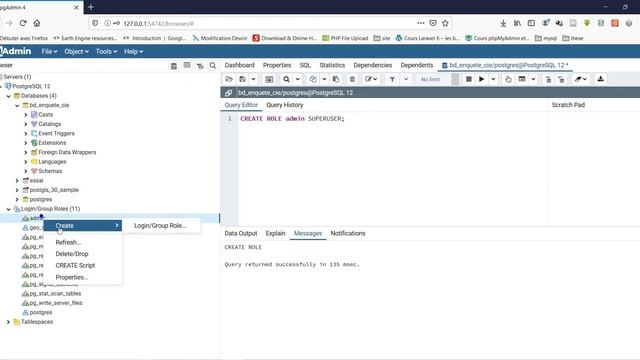 [Geo_MYTNMAC] PgAdmin4 (07) SUPERUSER | Créer un utilisateur avec le Role de superutiisateur смотреть онлайн