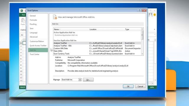 How to turn off or manage the installed add-ins in Excel 2013 смотреть онлайн