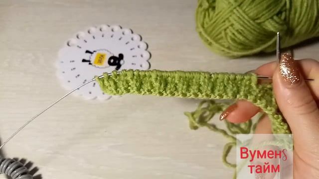 Вяжем спицами; knitting needles; Вуменс тайм урок 25, узор Песчаные дюны; Womens time смотреть онлайн