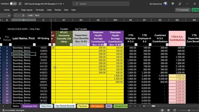 HSA Contributions: Payroll in Excel 2023 смотреть онлайн