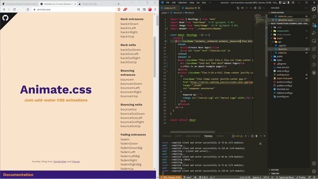 Simple Next.js page transitions with animate.css (lightweight alternative to Framer Motion) смотреть онлайн