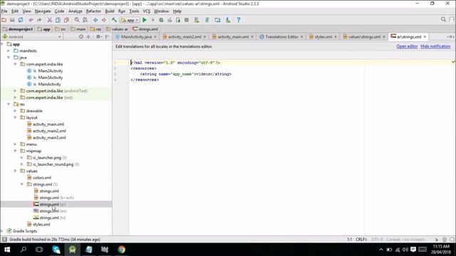 How to choose language and translation in Android Studio . смотреть онлайн