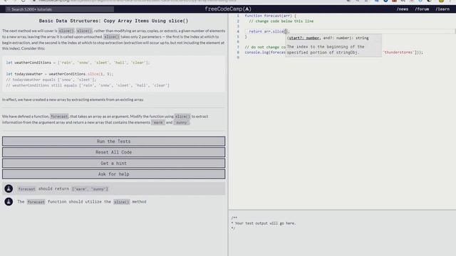 Basic Data Structures: Copy Array Items Using slice() смотреть онлайн