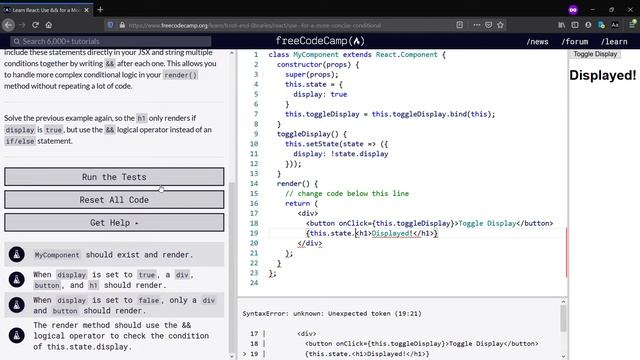 React: Use && for a More Concise Conditional- FreeCodeCamp.org(Day-14) смотреть онлайн