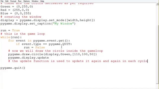 How to draw a circle in pygame window смотреть онлайн