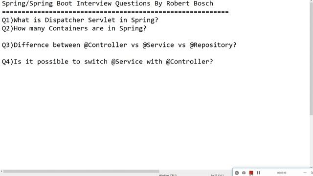 Spring interview/ Spring Boot interview Question/Robert Bosch interview/TCS /Durga sir/Abdul Bari смотреть онлайн
