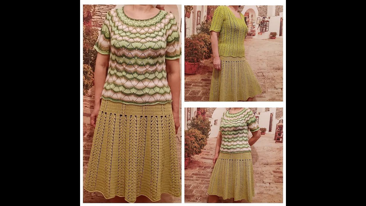 Летняя юбочка крючком из хлопковой пряжи. Готовая работа. смотреть онлайн