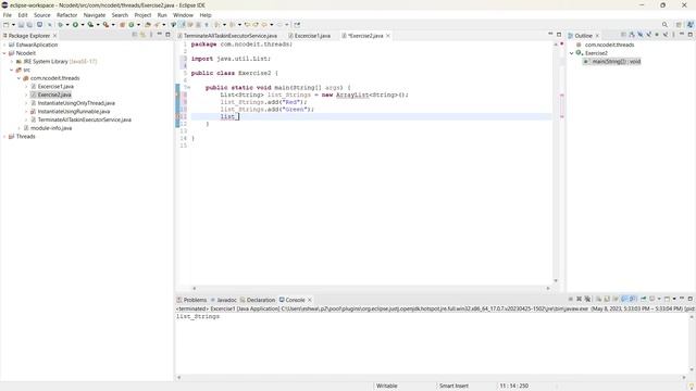 program to iterate through all elements in a array list. смотреть онлайн